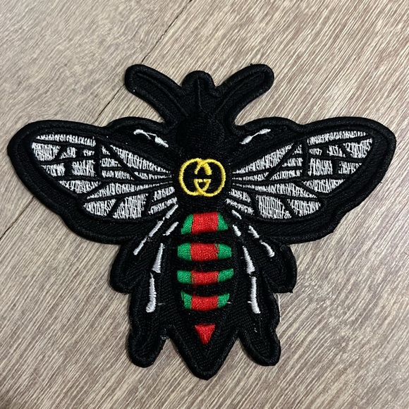 Large Iron On Embroidered Gucci Style Patch Bee 5" Quality Manufactured. - Picture 6 of 6
